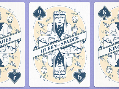 Queen of Spades advertising atlanta card design card game iocns playing cards queen of spades skulls vector illustration