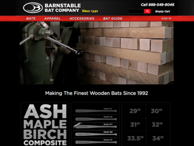 Barnstable Bat Website baseball branding sports web design website