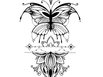 Tattoo Oriental Butterfly animaltattoo art artist design oriental procreate tattoo tattooartist tattoodesign