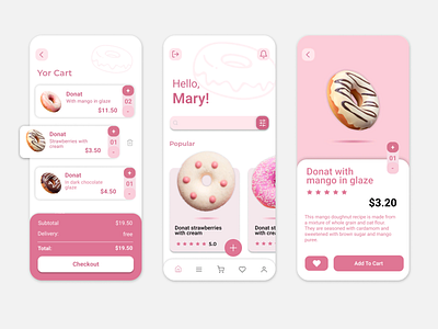 Donut Shop. Mobile App Delivery app delivery design figma shop ui ux