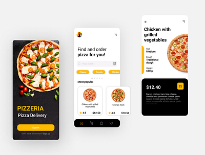 Pizza Restaurant delivery app. UI/UX Design app figma food pizza ui ux
