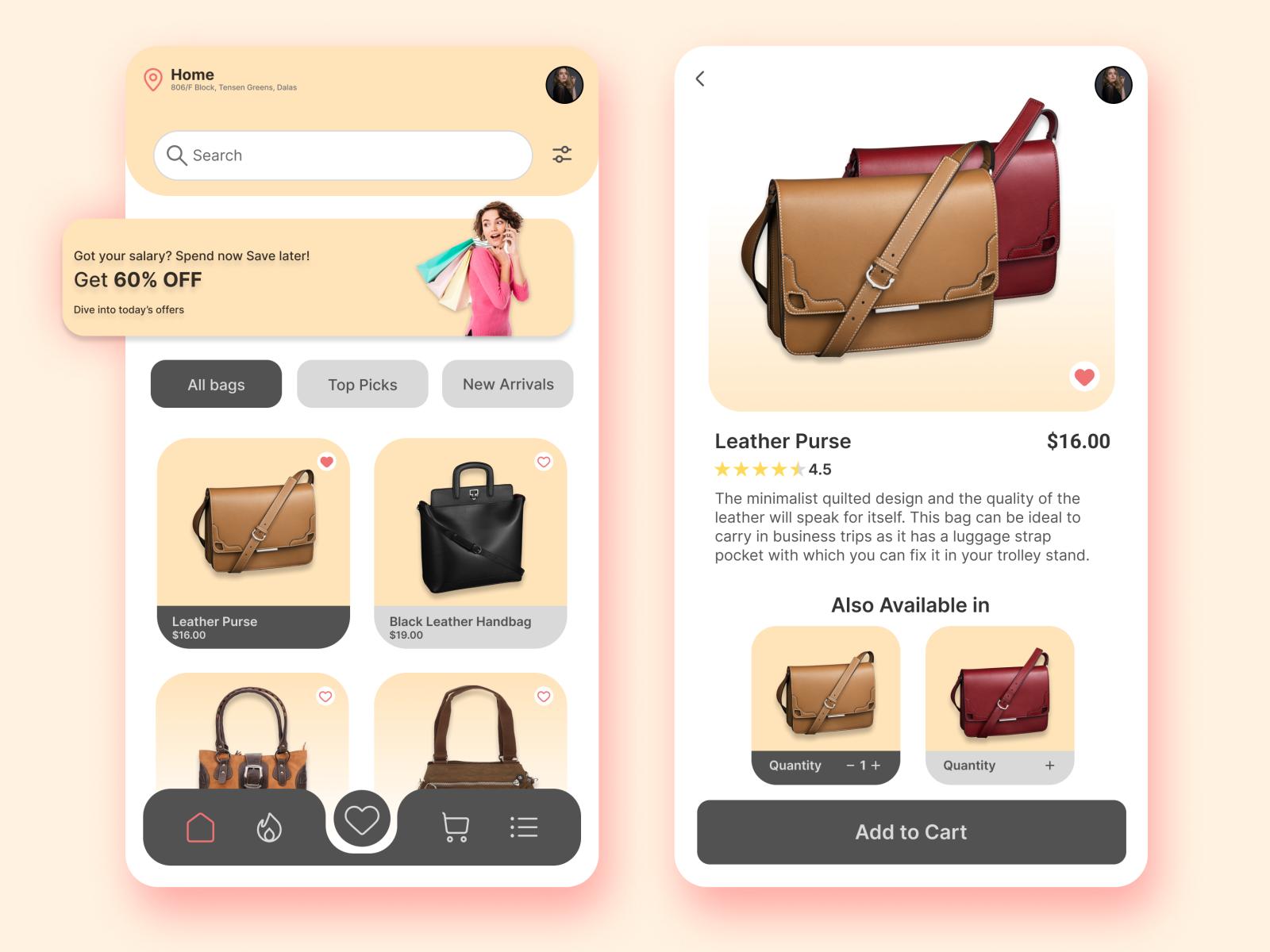 Handbag App by Aditya Shankar Roy on Dribbble