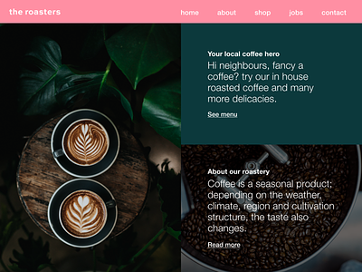 the roasters | Coffee Shop Landingpage branding coffee design figma graphic design interface landingpage sketch ui user interface web website