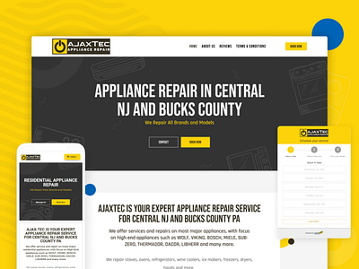Website Design for AjaxTec (Black & Yellow) black and yellow website design wordpress yellow website