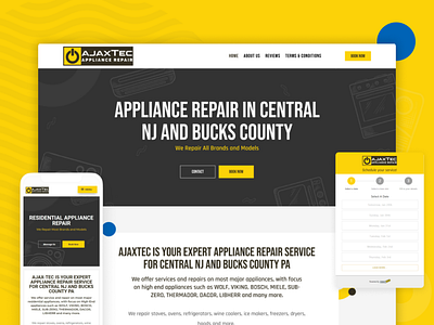 Website Design for AjaxTec (Black & Yellow)