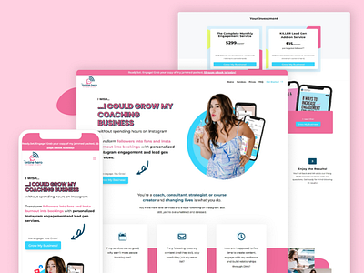 Website Design for The Online Hero (Pink and Blue) pink website web design website design wordpress
