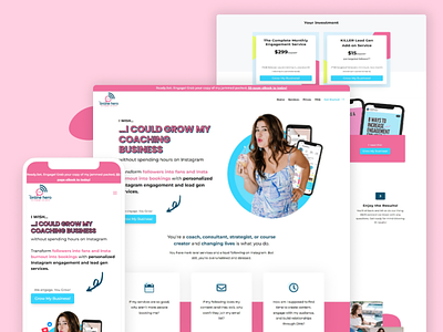 Website Design for The Online Hero (Pink and Blue)