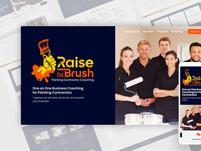 Website Design for Raise The Brush blue and orange coaching website dark blue website web design website design wordpress