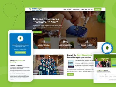 Website Design for High Touch High Tech (Franchise) blue and green education website franchise website science education web design website design wordpress