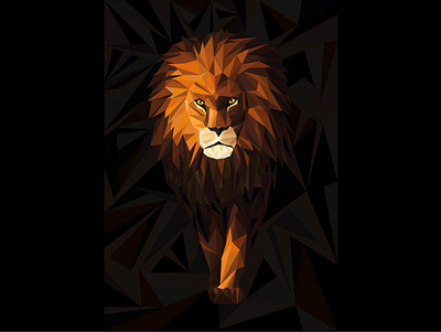 Lion design dutch free work illustration lion low poly lowpoly orange