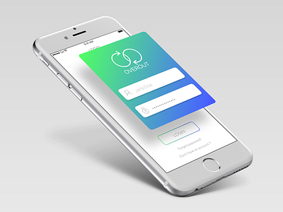 Overout App app design flat illustration login mobile typography ui ux vector web