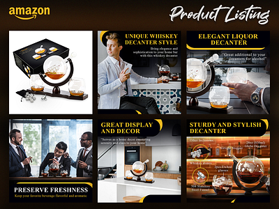 Wine Decanter Amazon Product Listing images ads advertising amazon amazon a content amazon ebc amazon listing images brand branding design ecommerce graphic design graphic designer illustration listing logo marketing product design product listing ui