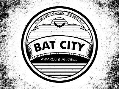 Bat City Badge badge badge patch illustration screenprint screenprinting