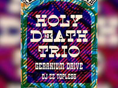 Holy Death Trio screenprinting gig poster