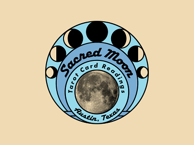 Sacred Moon Tarot badge badge patch illustration screenprint screenprinting