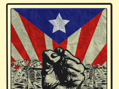 We stand with Puerto Rico activist art screenprint screenprinting