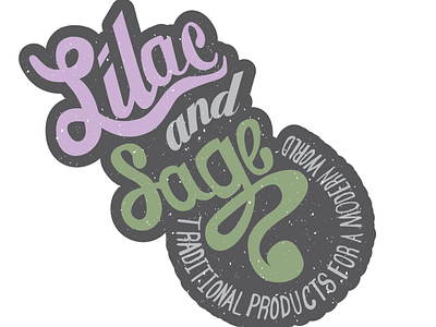 Lilac and Sage drawn hand logo type