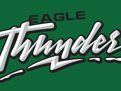 Thunder 2 baseball boise calligraphy idaho jersey lettering script
