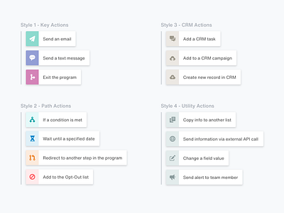 Using style to organize automation steps design system ui visual design