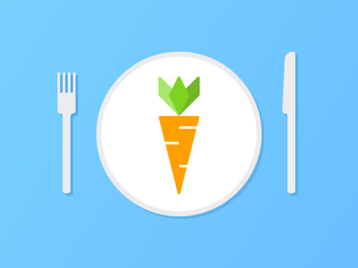 Bon Appetit carrot dinner eat fork icon knife lunch meal plate vegetable visual design