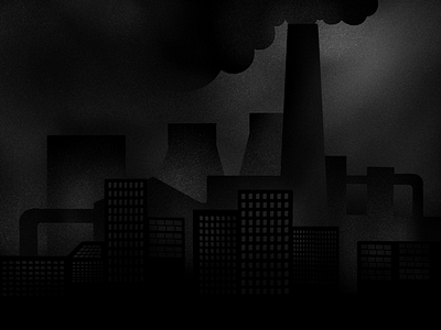 Dark side of the city city dark factory illustration night pollution procreate