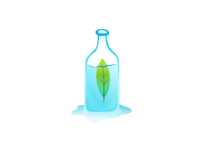 Bottle & Leaf blue figma green illustration leaf life nature water