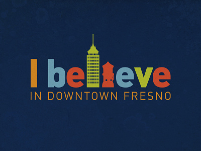 I believe building city colorful downtown fresno logo skyline skyscraper