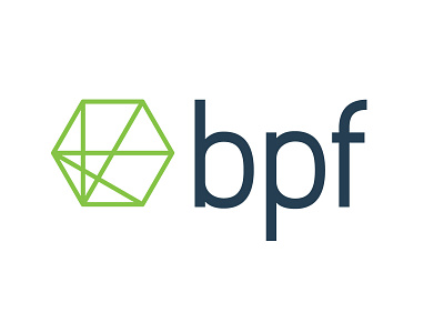 BPF geometric hexagon initials logo modern monogram