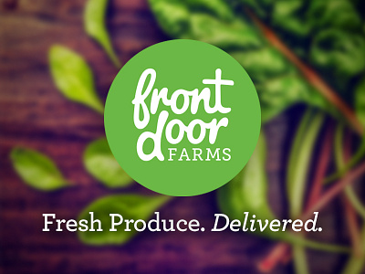 Front Door Farms delivery farm food fresh greens logo organic produce spinach vegetables