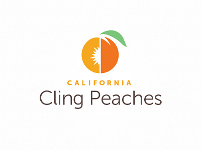 California Cling Peaches agriculture brand identity branding farming food fruit leaf logo logo design orchard produce sun sunshine