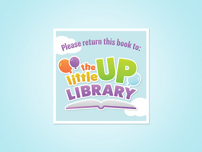 Little Up Library balloons books brand brand identity branding children clouds education fun kids logo reading sky