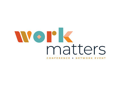 Work Matters branding career conference convention custom type event expo geometric job logo shapes show typography vocation