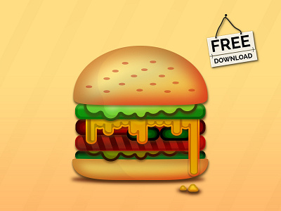 Burger - Free vector illustration american food burger fast food icon illustration ketchup kitchen meat monstard vector icon vector illustration vegetables