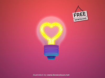 Light Bulb incandescent filament - Vector Illustration bulb eps filament free freebie heart illustration incandescent light bulb ui design ux design vector graphic