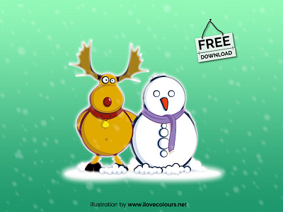 Christmas illustration - snowman vector graphic - free download