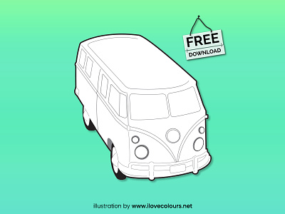 Volkswagen Bus illustration - vector graphic - free download bus cars classic cars illustration illustrator vagon vector volkswagen