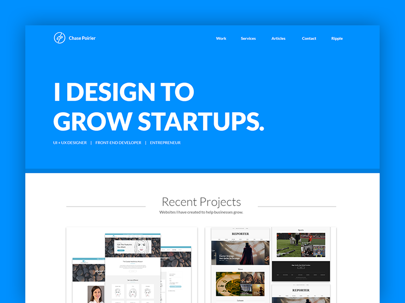 Portfolio Site Sneak Peek web development web design entrepreneur startups design ux ui