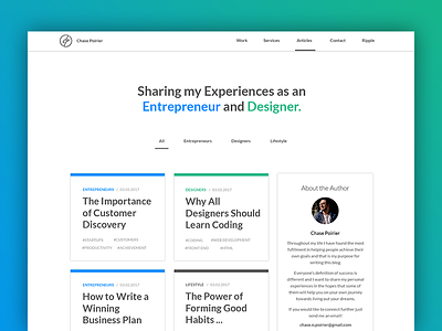 Personal Blog Coming Soon blog design designers development entrepreneurs startups web