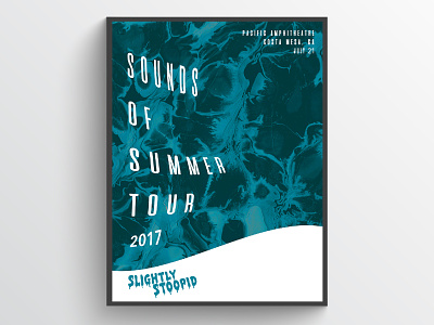 Sounds of Summer Tour concert flyer illustration music pacific amphitheatre poster print slightly stoopid sound sounds of summer tour water wave