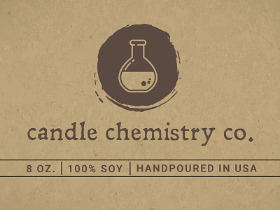 Candle Chemistry Co. Logo beaker branding candle chemistry design icon illustration logo paper parchment print soy stationary ui ux vector