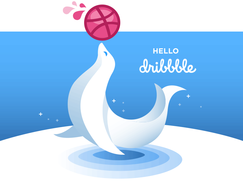 Dribble Debut animation debut dribble gif hello intro seal