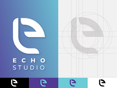 Echo Studio Logo construction design geometric studio web