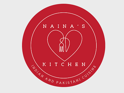 Naina's Kitchen Logo cuisine food heart indian kitchen logo pakistani