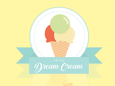 Dream Cream! dessert ice cream logo pastel restaurant shop