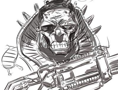 Alien Soldier - Sketch for commissioned art clip studio comic comic book comics illustration wip