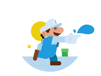 Mario character drupal flat illustration mario simple stickers