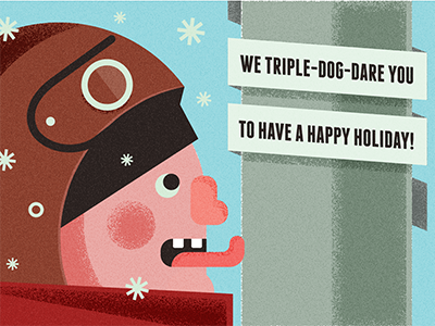 Holiday Card card christmas flat funny greeting card holiday illustration simple story tongue