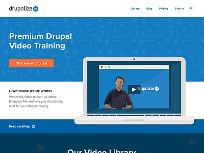 New Homepage design drupal drupalize.me explainer video flat homepage live lullabot web design