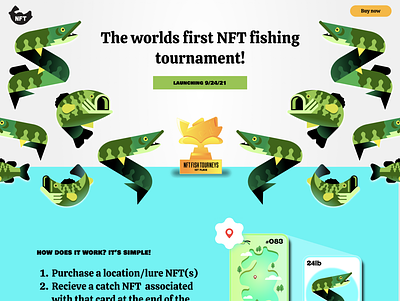 NFT Fishing Tourney - Website crypto figma fishing illustration nft ui ux web