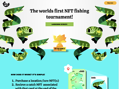 NFT Fishing Tourney - Website crypto figma fishing illustration nft ui ux web